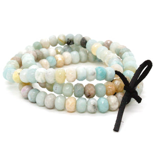 Faceted Amazonite Three Strand Bracelet -Stone Collection- BL-AZ1