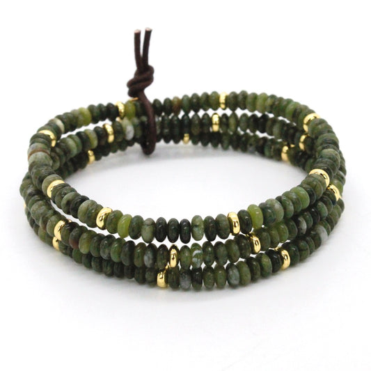 Olive Jade + Gold Bracelet Bundle