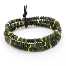 Load image into Gallery viewer, Olive Jade + Gold Bracelet Bundle
