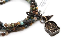 Load image into Gallery viewer, Delicate Faceted African Turquoise Bracelet with Small Ganesh Charm -The Buddha Collection- BL-Amazon-3G1
