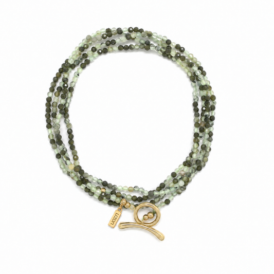Prehnite Toggle Clasp Wrap Bracelet or Necklace - N2-2785F