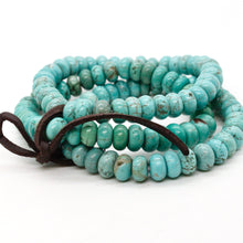 Load image into Gallery viewer, Turquoise Rondelle Bead Three Strand Bracelet -BL-TQ1
