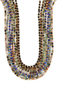 Mini Gold Nugget and Faceted Stone Single Strand Necklace - N2-2618
