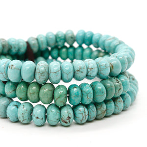 Turquoise Rondelle Bead Three Strand Bracelet -BL-TQ1