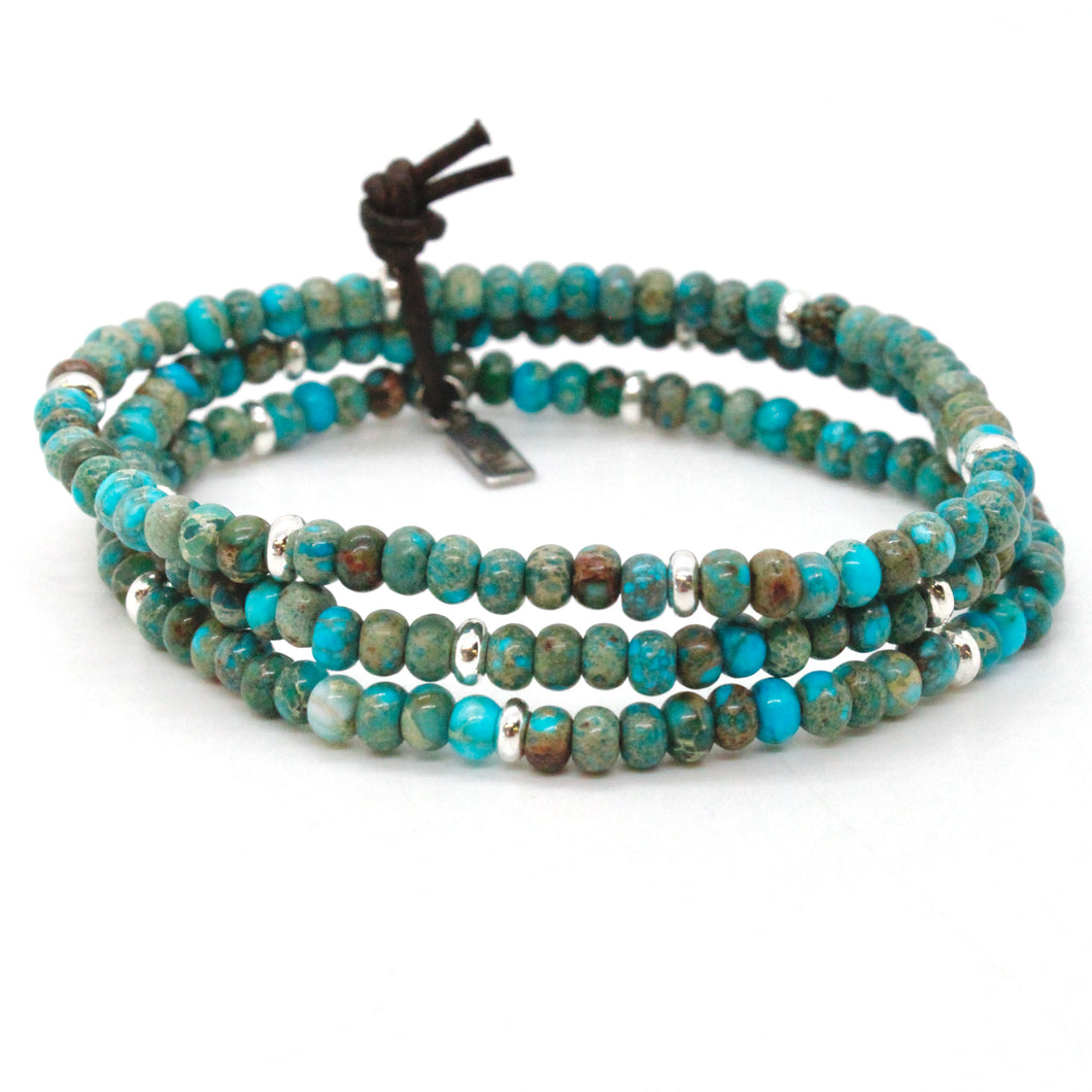 Turquoise Jasper + Silver Bracelet Bundle