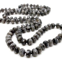 Load image into Gallery viewer, Hand-Knotted Long Faceted Labradorite Beaded Necklace
