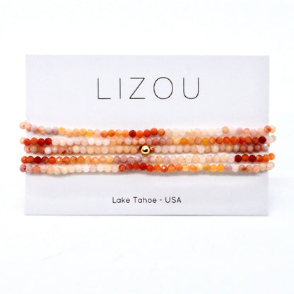 Delicate Faceted Mini Semi Precious Stone Mix Beaded Necklace - N9-012
