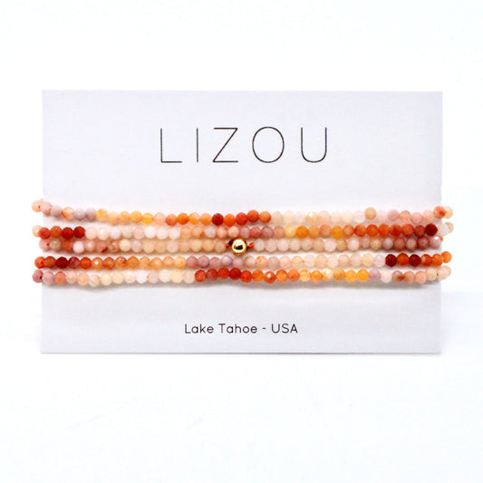 Delicate Faceted Mini Semi Precious Stone Mix Beaded Necklace - N9-012