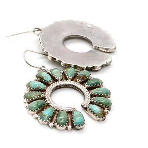 Beautiful American Indian Sterling and Turquoise Navajo Earrings