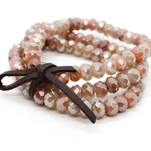 Load image into Gallery viewer, Faceted Peach Agate Three Strand Bracelet -BL-PA

