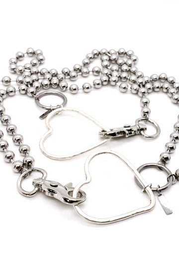 Silver Heart Outline Convertible Silver Chain Necklace