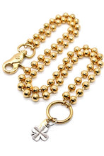 Load image into Gallery viewer, Convertible Short or Long Gold Ball Chain Lucky Shamrock - N2-892GD
