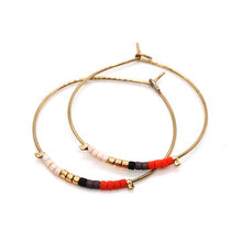 Load image into Gallery viewer, Miyuki Bead Mix Hoop Earrings - E8-038F

