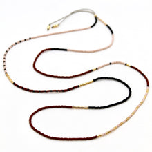 Load image into Gallery viewer, Necklace or Bracelet Seed Bead Cream, Rust and Black -N8-040
