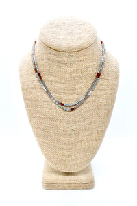 Delicate Faceted Mini Semi Precious Stone Mix Beaded Necklace - N9-002