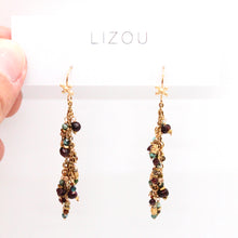Load image into Gallery viewer, African Turquoise Mix and Gold Mini Charm Dangle Earrings - E4-326

