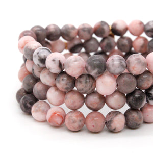 Pink Zebra Jasper 8mm Stretch Bracelet -Stone Collection-