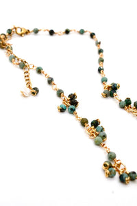 African Turquoise 24K Gold Plate Chain Necklace