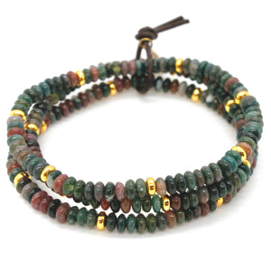 Indian Agate + Gold Bracelet Bundle