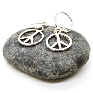 Peace Sign Small Earrings