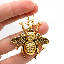 Load image into Gallery viewer, Large Gold Bee Earrings - E1-008
