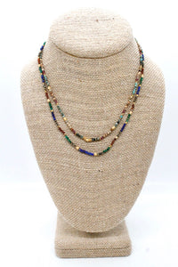 Mini Faceted Semi Precious Stone Necklace N2-2446 -French Flair Collection-