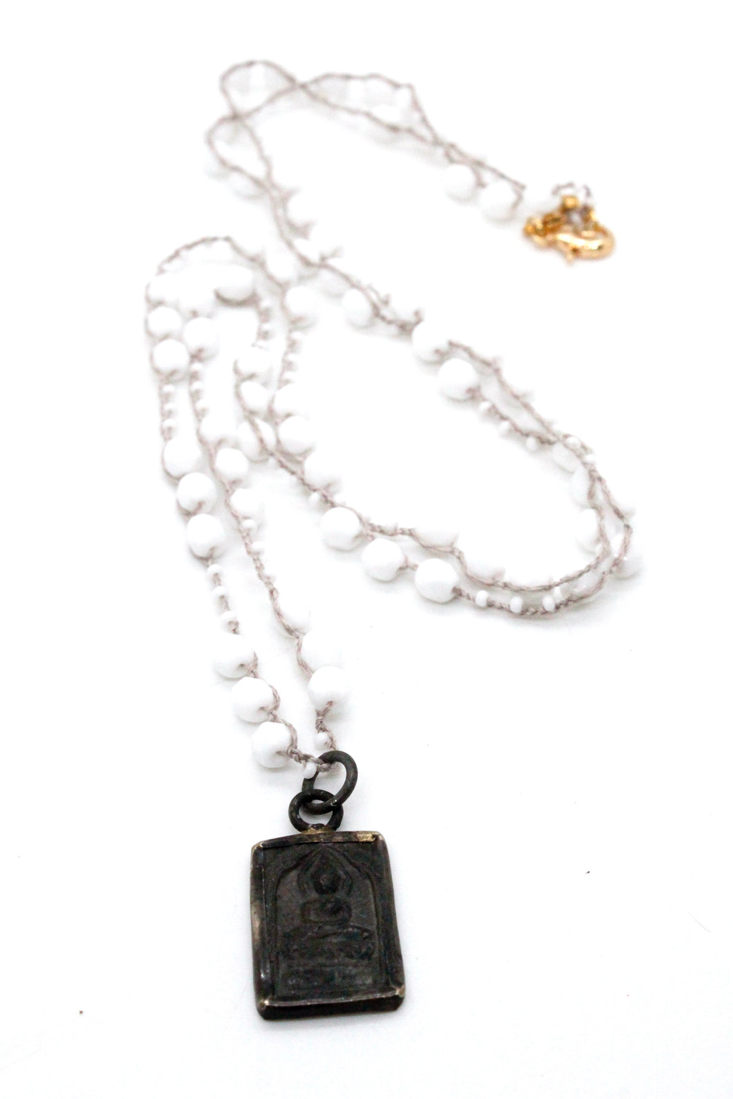 Buddha Necklace 93 - Crochet Necklace Buddha - One of a Kind -