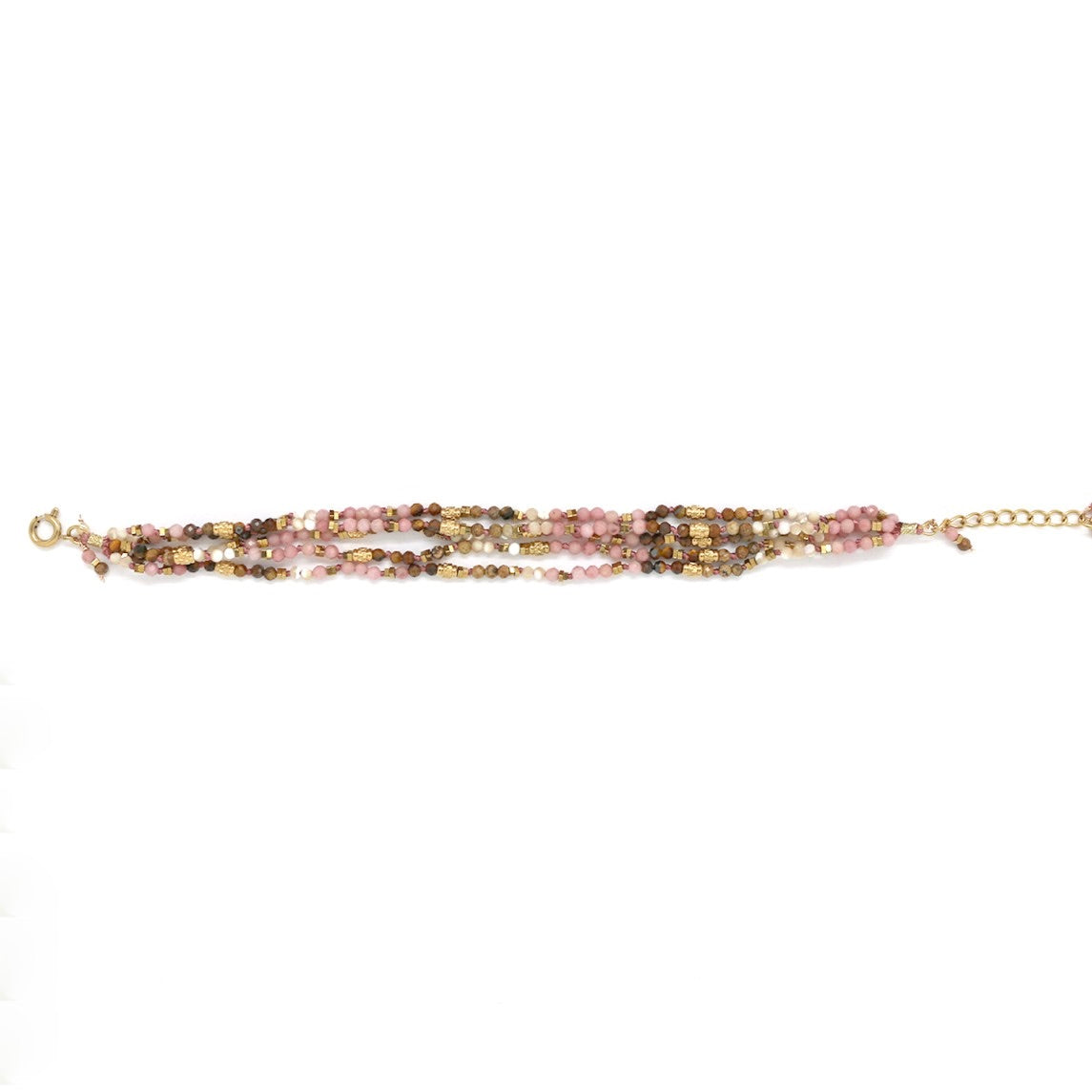 Mixed Semi Precious Stone 5 Strand Bracelet - B4-041F