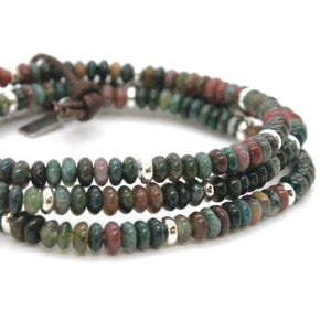 Indian Agate + Silver Bracelet Bundle