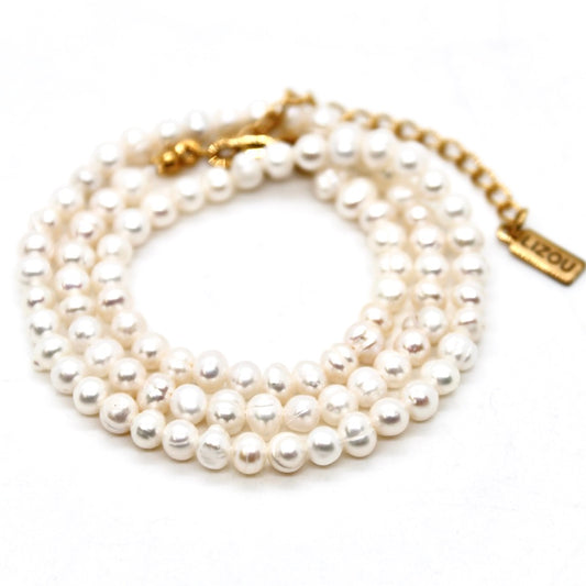 Short Freshwater Pearl Stone Necklace - N9-200FW1