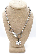 Load image into Gallery viewer, Garden Daisy Charm Necklace Silver Chain Claw Clasp
