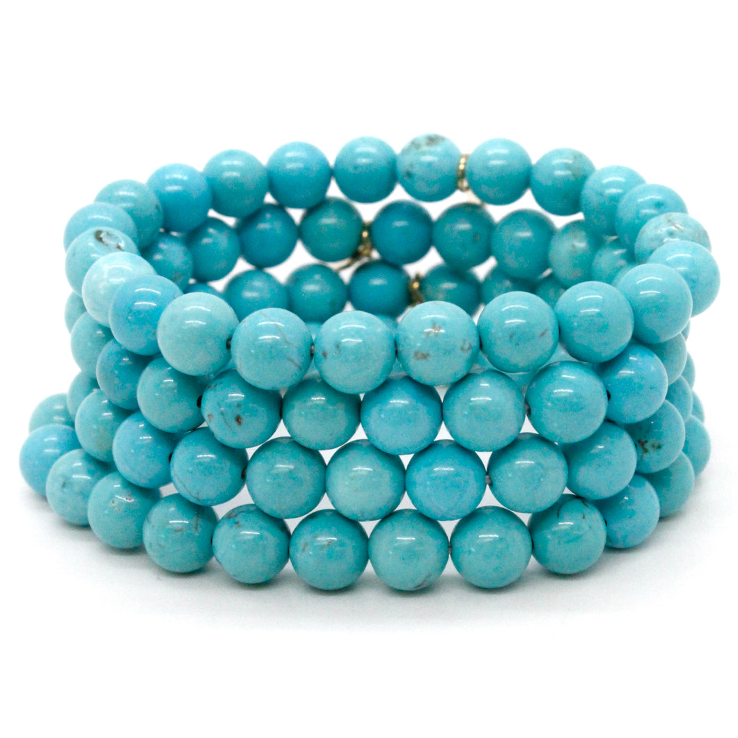 Turquoise 8mm Stretch Bracelet -Stone Collection-