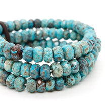 Load image into Gallery viewer, Faceted Ocean Jasper Three Strand Bracelet -BL-SSJP
