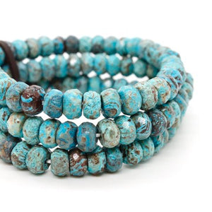 Faceted Ocean Jasper Three Strand Bracelet -BL-SSJP