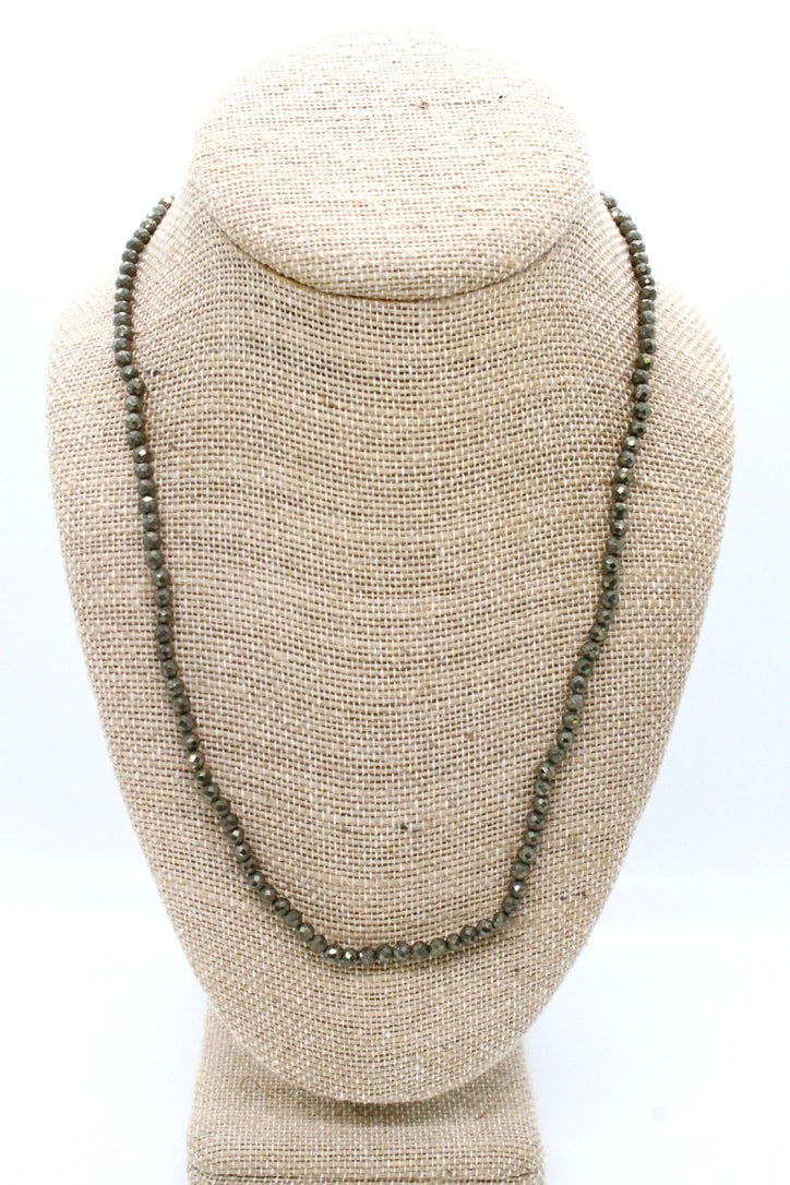 Faceted Pyrite Stretch Short Necklace or Bracelet - NS-PY