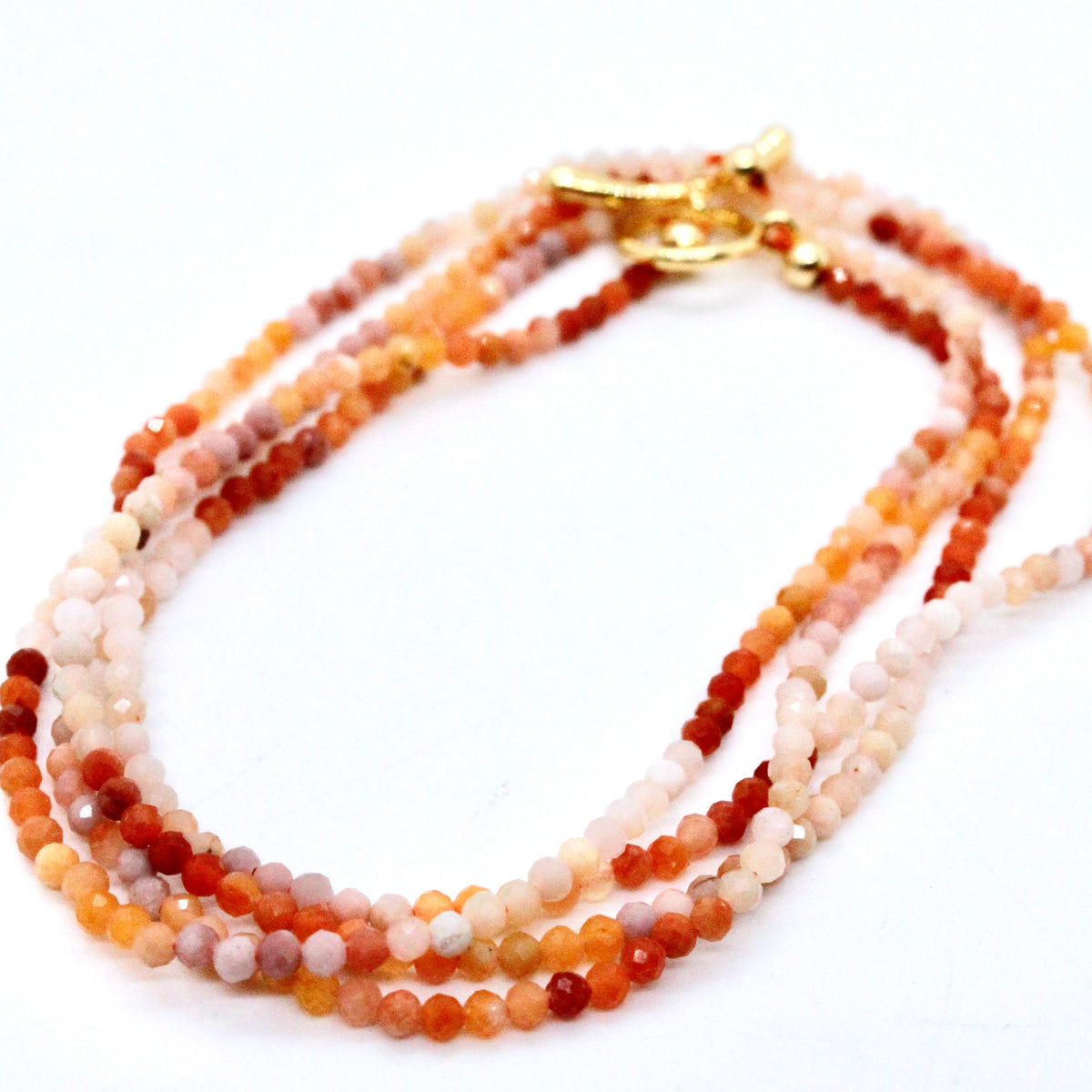 Delicate Faceted Mini Semi Precious Stone Mix Beaded Necklace - N9-012