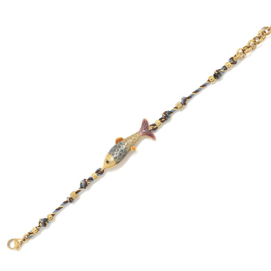 Braided Cord Enamel Fish Bracelet - B4-043A