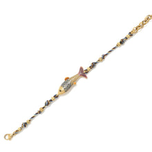 Load image into Gallery viewer, Braided Cord Enamel Fish Bracelet - B4-043A
