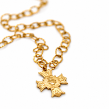Load image into Gallery viewer, Gold Chain French Cross Religious Medal Short Necklace - FMN12
