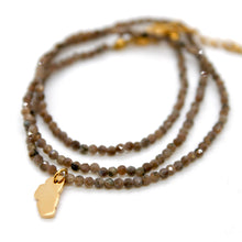 Load image into Gallery viewer, Lake Tahoe Mini Stone Gold Charm Necklace

