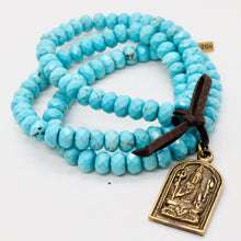 Load image into Gallery viewer, Stretch 3 Strand Turquoise Buddha Bracelet -Buddha Collection-
