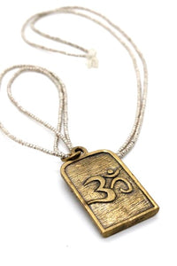 Buddha Necklace 14 - Reversible African Beads - One of a Kind -