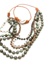 Load image into Gallery viewer, Semi Precious Stone Multi Strand Short Necklace - N4-019
