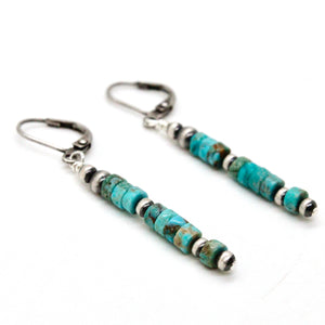 Navajo American Indian Turquoise and Sterling Earrings