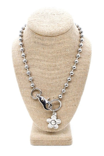 Simple Daisy Pendant Convertible Silver Chain Necklace