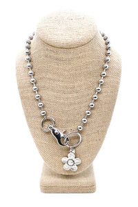 Simple Daisy Pendant Convertible Silver Chain Necklace