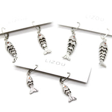 Load image into Gallery viewer, Articulated Gold Fish Silver Earrings - E4-267SL
