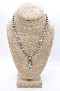 Raven Bird and Moon Phases Pendant Convertible Silver Chain Necklace