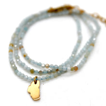 Load image into Gallery viewer, Lake Tahoe Mini Stone Gold Charm Necklace
