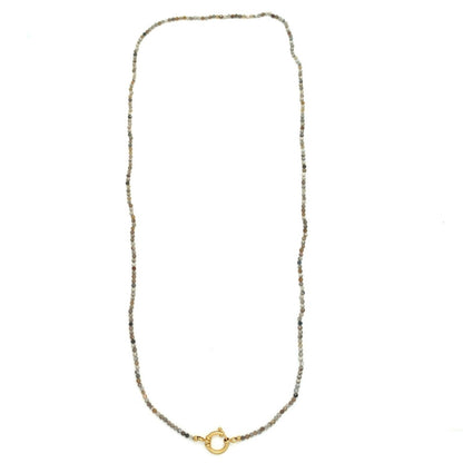 Faceted Agate Long Necklace -French Flair Collection-